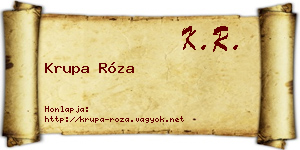 Krupa Róza névjegykártya